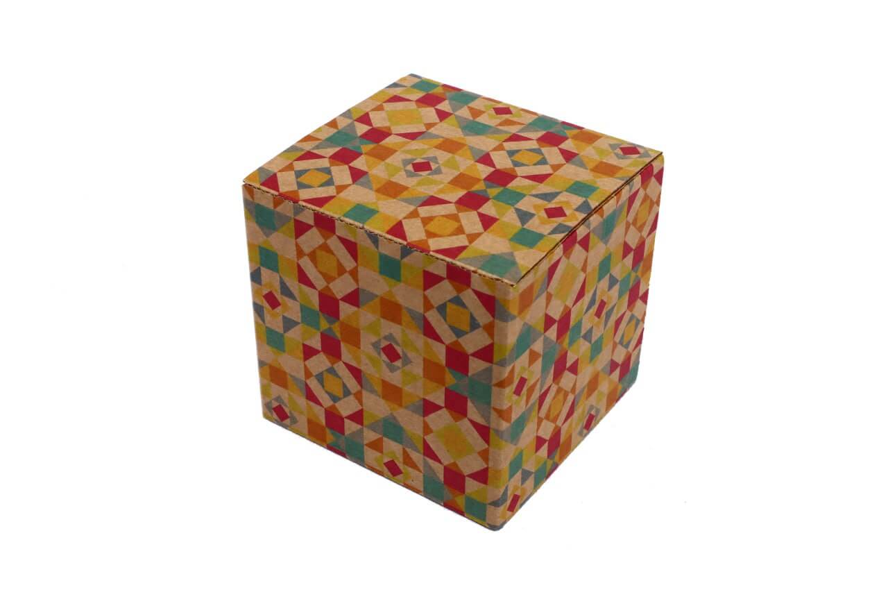 Коробка типа 0215 105х100х100 мм из бурого микрогофрокартона